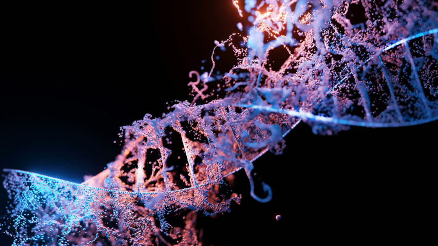 Coloured DNA strand